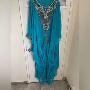 Blue traditional Moroccan dress
